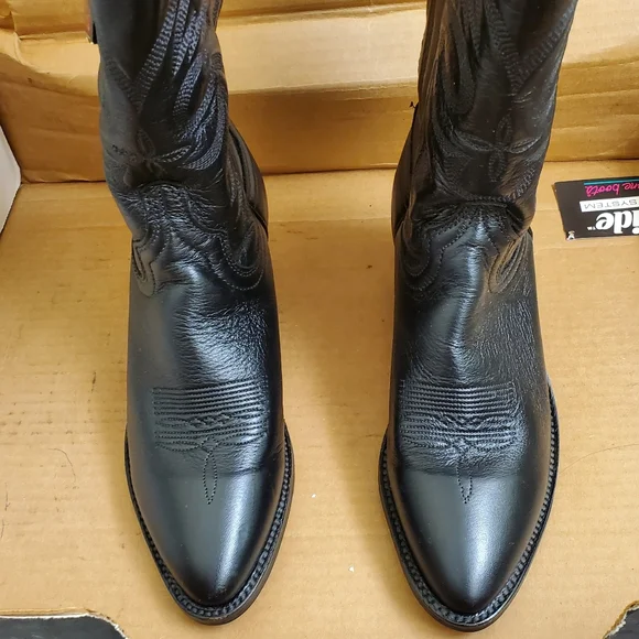 🤩New with tags Rare vintage genuine leather abilene black boots size 5.5 M - Picture 2 of 15
